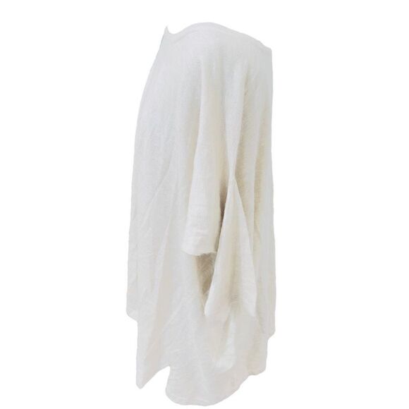 SAVERIO PALATELLA Luxury Silk Cashmere Short Sleeve Oversized Wheat Heathered Li - Picture 3 of 6